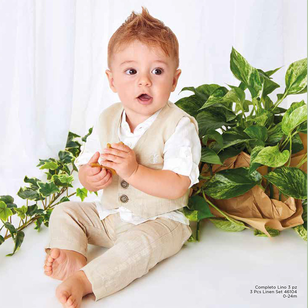 Boy's Linen White Italian Pants - Beach Wedding - Island Importer