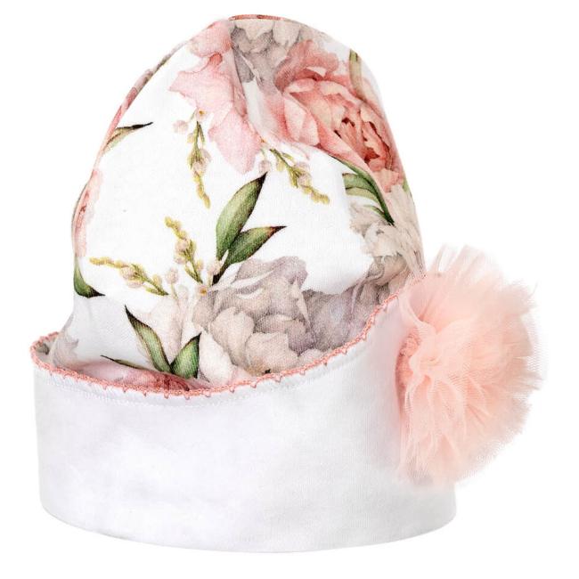 Picture of Sofija Anet Floral Baby Hat - White Pink