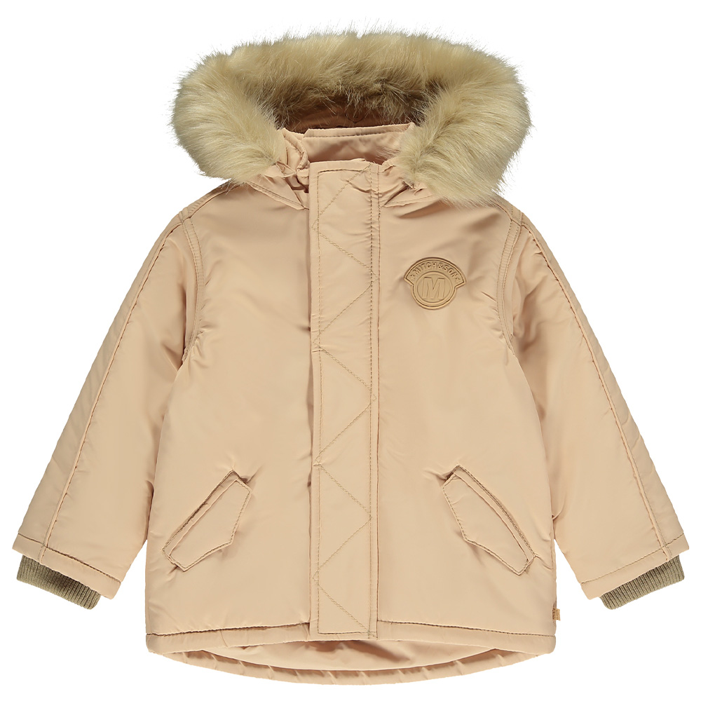 Mitch Son Oliver Faux Fur Hooded Coat Hazlenut.