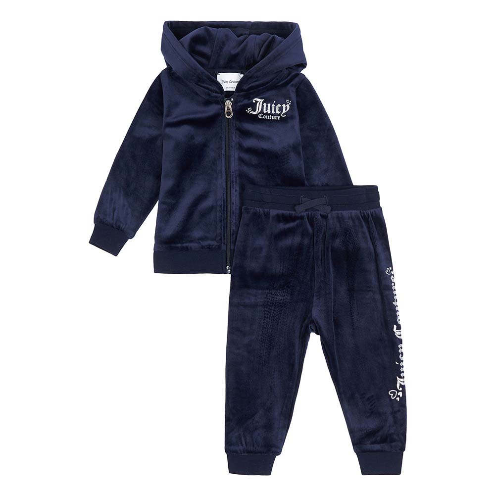  Juicy Couture Little Girls' 2 Piece Hooded Jacket and Jog Pant  Set, Navy, 6: Clothing, Shoes & Jewelry