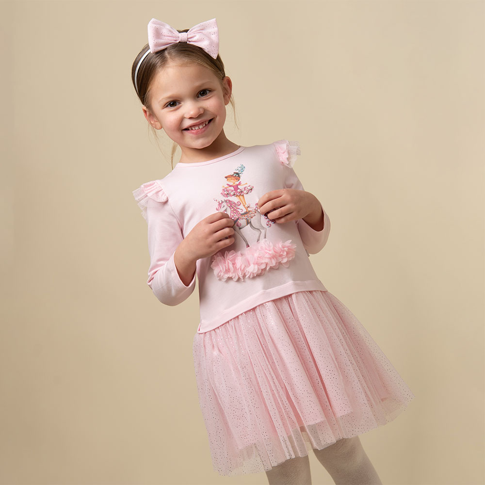 Girls pink glitter dress best sale