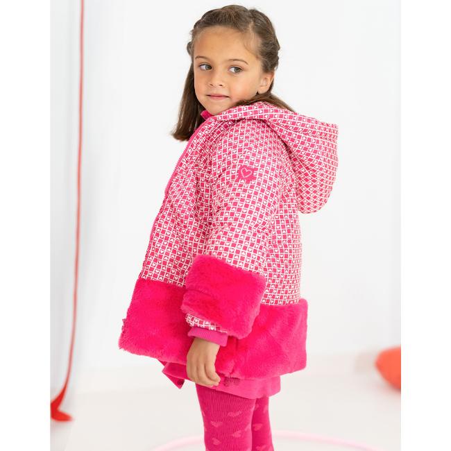 Picture of Agatha Ruiz De La Prada Faux Fur Trim Heart Coat - Fuchsia Pink