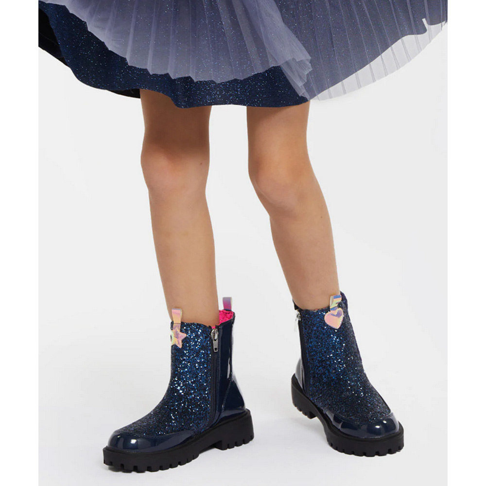 Blue glitter outlet boots