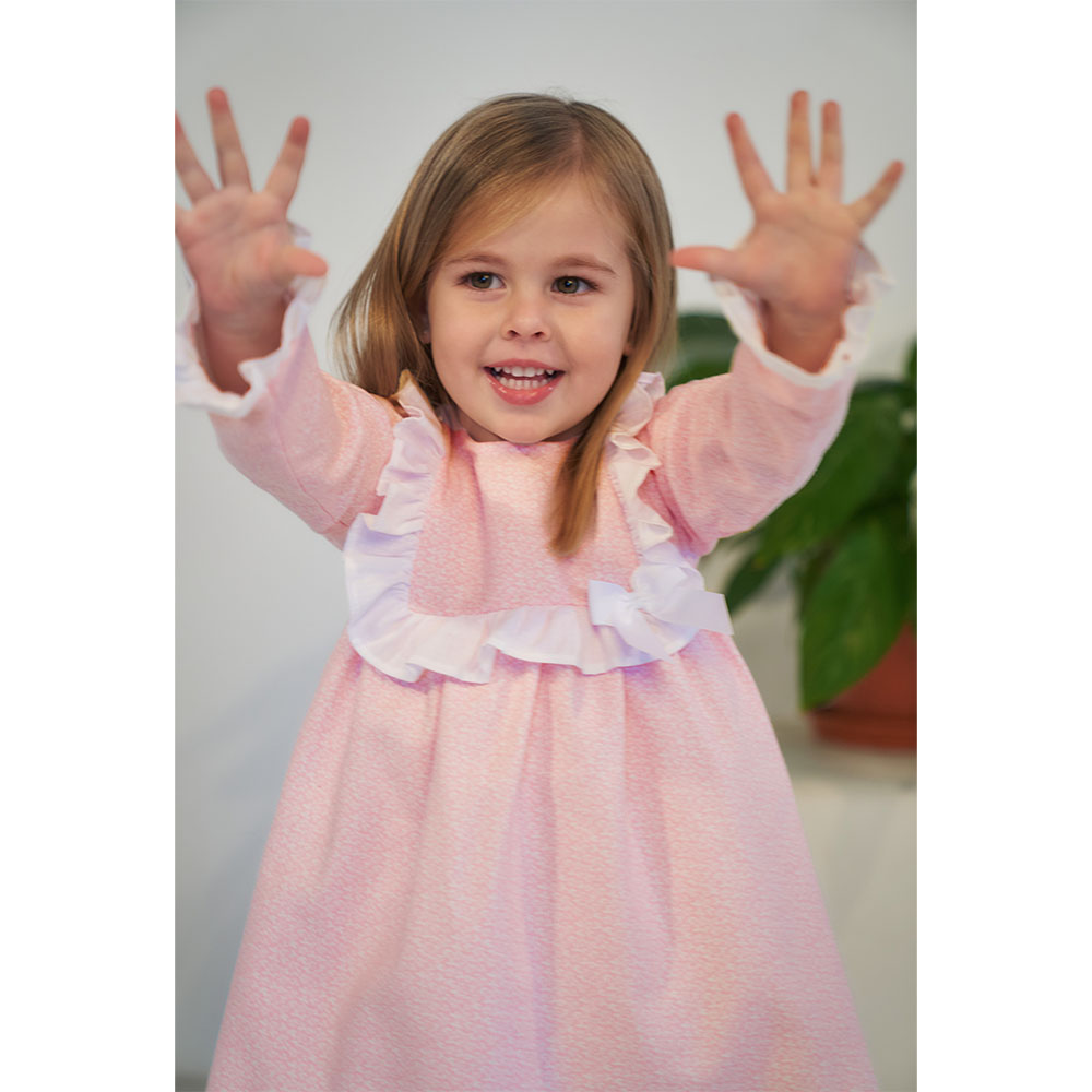 Girls pink hot sale ruffle dress