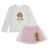 Picture of Daga Girls Lucky Dog Tutu Short & Top Set - Ivory Pink