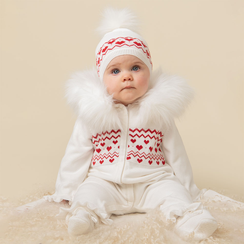 Baby red online hat and mittens