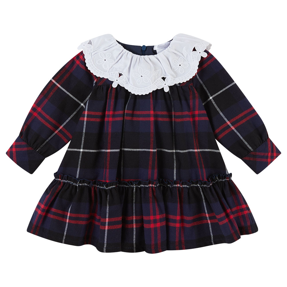 Ruffle clearance plaid dress