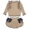 Picture of Rahigo Girls Ruffle Sweater & Skort Set - Camel Navy