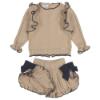 Picture of Rahigo Girls Ruffle Sweater & Skort Set - Camel Navy