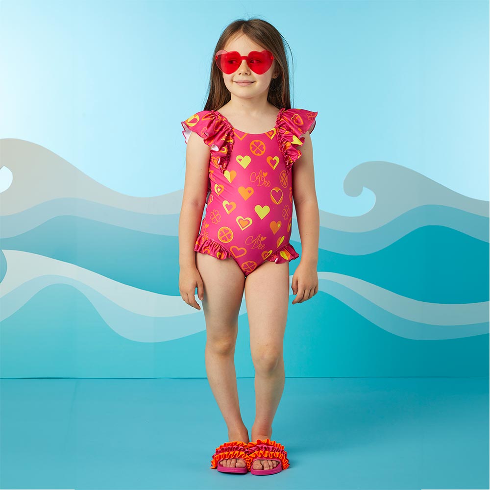 Pink heart swimsuit online