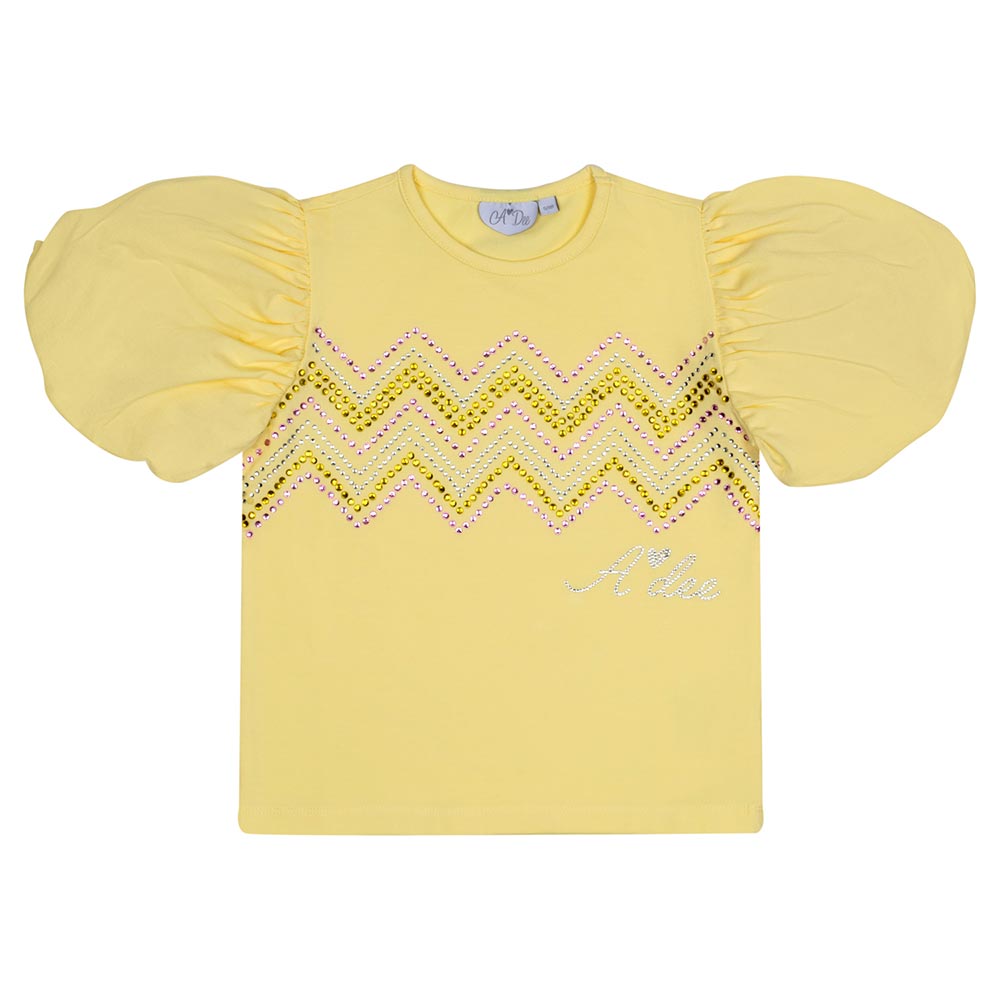 A Dee Loraine Chic Chevron Cycling Shorts Set - Lemon Cake.