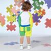 Picture of Mitch & Son Primary Puzzles Valentino Block Shorts Set - Bright Yellow