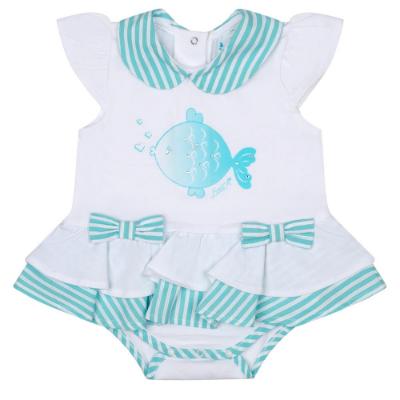 Picture of Little A Kirsty Little Fish Romper - Bright White