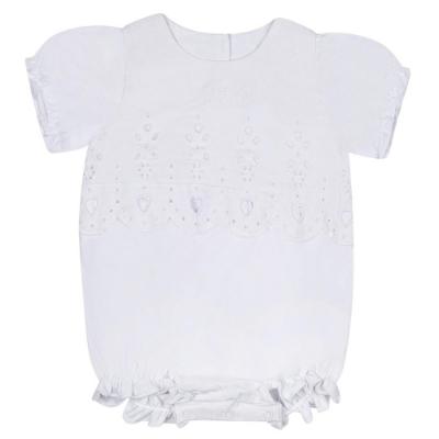 Picture of Little A Joly Pastel Hearts Broderie Anglais Romper - Bright White