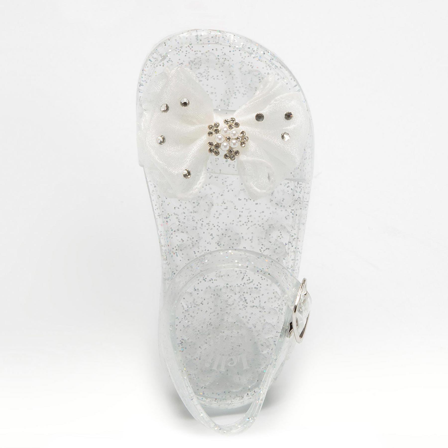 Lelli Kelly Jenny Tulle Diamante Flower Glitter Jelly Sandal White