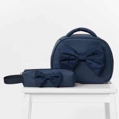 Picture of Caramelo Kids Carry Case Lunch Box With Padded Bow - Navy