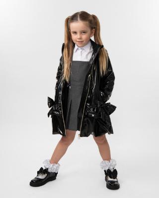 Picture of Caramelo Kids Girls Satin Bow Mary Jane School Shoes - Black