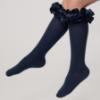 Picture of Caramelo Kids Girls Ruffle Ribbon Knee High Socks - Navy