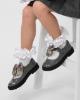 Picture of Caramelo Kids Girls Satin Bow Mary Jane School Shoes - Grey
