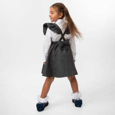Picture of Caramelo Kids Girls School Pinafore With Frill - Grey