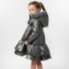 Picture of Caramelo Kids Girls Hooded Quilted School Coat With Bow - Grey