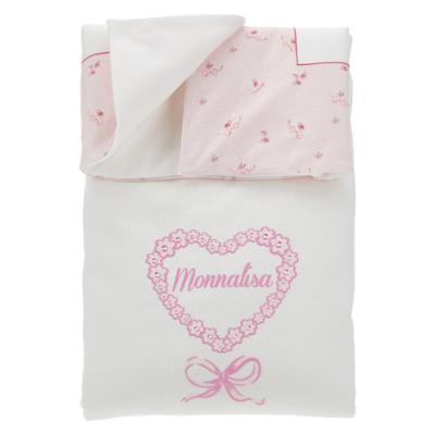 Picture of Monnalisa Bebe Girls Heart & Bow Blanket - Pink