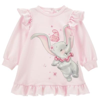 Picture of Monnalisa Bebe Girls Dumbo Ruffle Sweatshirt Dress - Pink