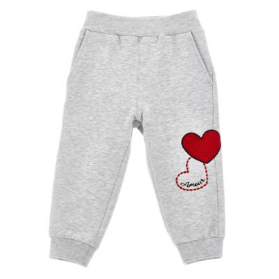 Picture of PRE-ORDER Monnalisa Girls Teddy Double Heart Joggers - Grey