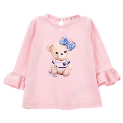 Picture of PRE-ORDER Monnalisa Bebe Girls Teddy Tunic Ruffle Top -  Pink