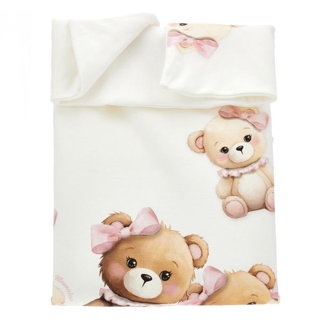 Picture of Monnalisa Bebe Girls Teddy Blanket - Ivory