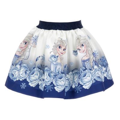 Picture of Monnalisa Girls Frozen Elsa & Roses Skirt - Ivory Blue