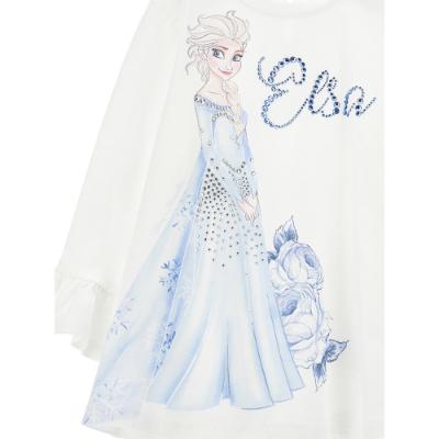 Picture of Monnalisa Girls Frozen Elsa Tunic - Ivory