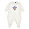 Picture of Monnalisa Bebe Boys Teddy Logo Babygrow - Ivory