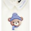 Picture of Monnalisa Bebe Boys Teddy Logo Babygrow - Ivory