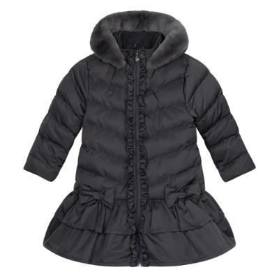 Picture of A Dee BTS Collection Becky Padded Coat With Faux Fur Trim Hood - Dark Grey