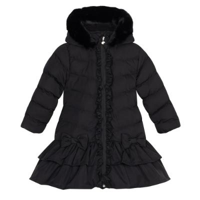 Picture of A Dee BTS Collection Becky Padded Coat With Faux Fur Trim Hood - Black