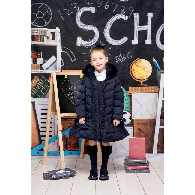 Picture of A Dee BTS Collection Becky Padded Coat With Faux Fur Trim Hood - Dark Navy
