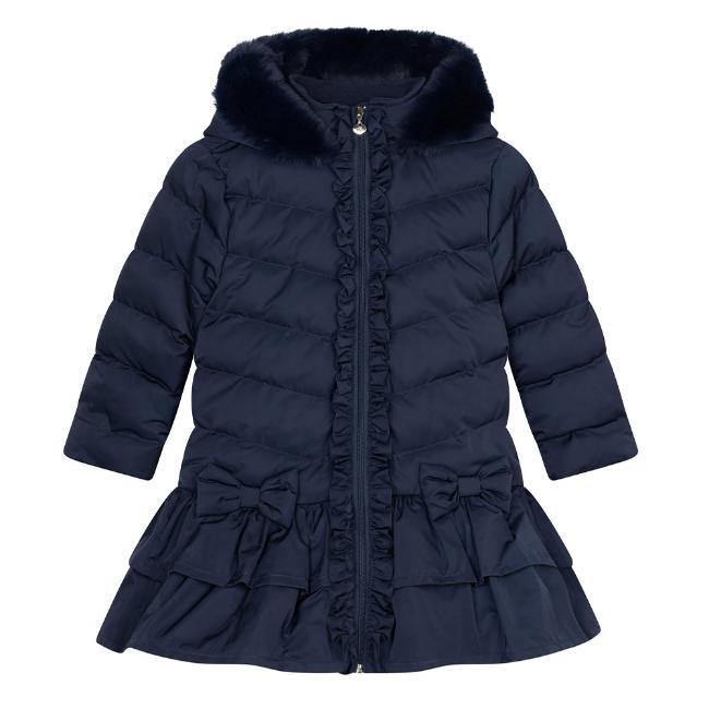 Picture of A Dee BTS Collection Becky Padded Coat With Faux Fur Trim Hood - Dark Navy