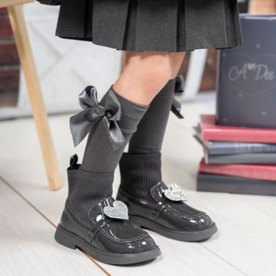 Picture of A Dee BTS Collection Binky Bow Knee Sock - Dark Grey