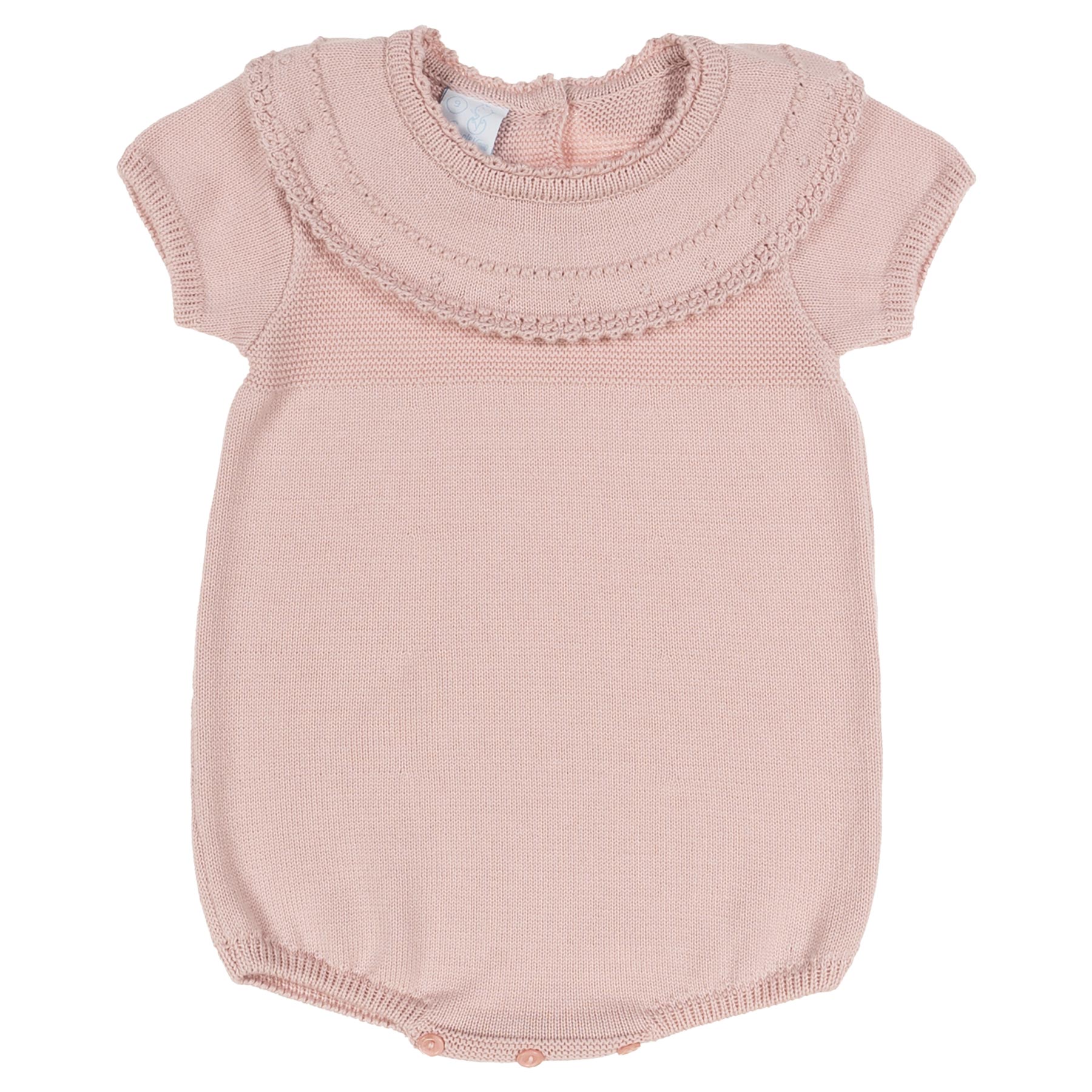 Granlei Baby Girls Summer Knit Romper Dusky Pink