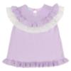 Picture of Granlei  Girls Summer Knit Ruffle Tulle Shorts Set - Lilac White