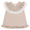 Picture of Granlei  Girls Summer Knit Ruffle Tulle Shorts Set - Beige White