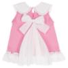 Picture of Granlei  Girls Summer Knit Plumetti Ruffle tunic Shorts Set - Fuchsia Pink White
