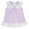 Picture of Granlei  Girls Summer Knit Plumetti Ruffle tunic Shorts Set - Lilac White