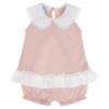 Picture of Granlei  Girls Summer Knit Plumetti Ruffle tunic Shorts Set - Dusky Pink White