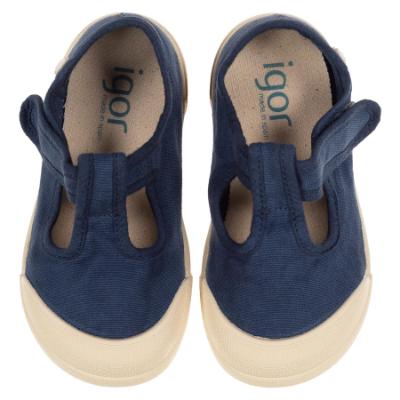 Picture of Igor Easy On Lona Pepito Canvas Barefoot T-Bar - Marino Navy