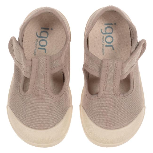 Picture of Igor Easy On Lona Pepito Canvas Barefoot T-Bar - Cacao Beige
