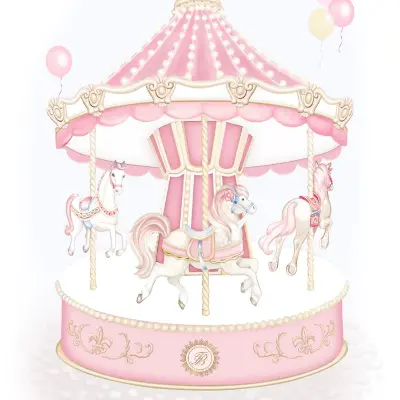 Picture of First Baby Girls  Front Fastening Carousel Babygrow - Pink