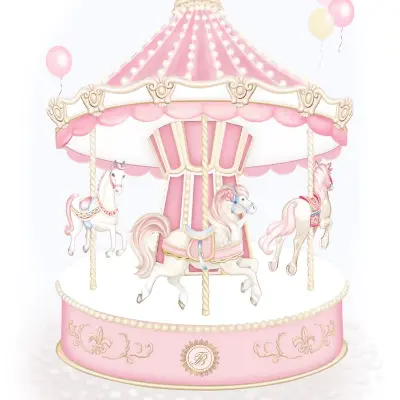 Picture of First Baby Carousel Muslin X 1 - Pink