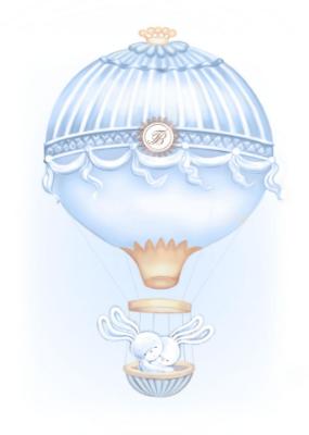 Picture of First Baby Hot Air Balloon Muslin X 1 - Blue